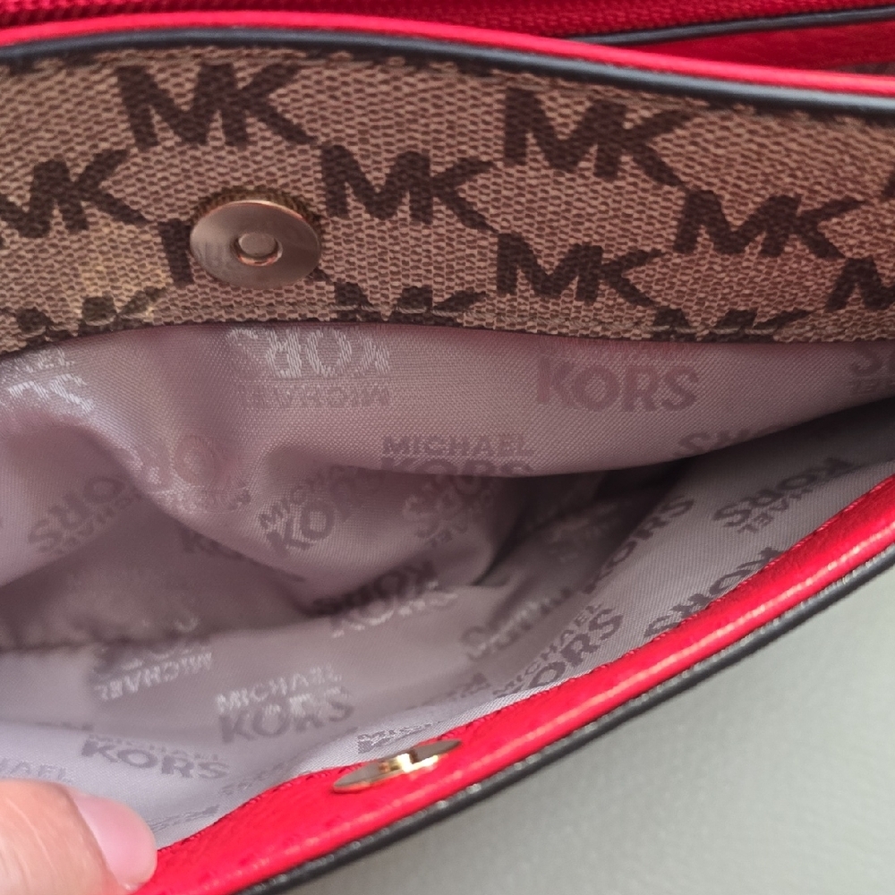 Michael Kors Orange and Brown Fulton Shoulder Bag, Preowned - Picture 10 of 15